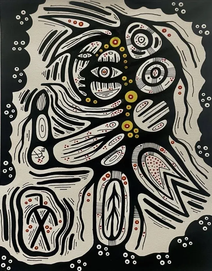 Artist Paints Symbol, 2023 by Brent Hardisty