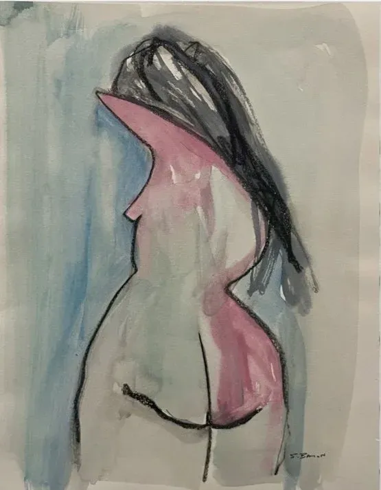 Pink Against the Blue by Stephanie Baron
