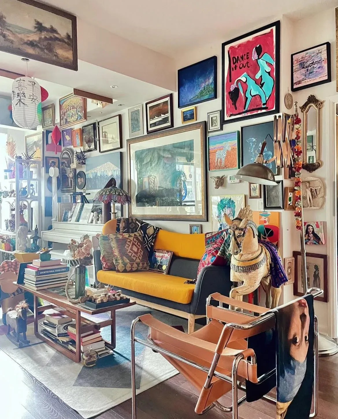 Interior in Cabbagetown Toronto with art from Curio Atelier